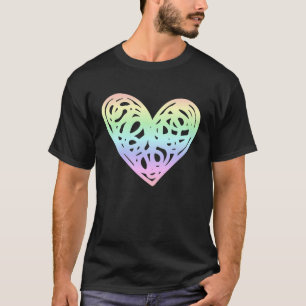 Love Valentine's Day Pastel Rainbow Heart T-Shirt