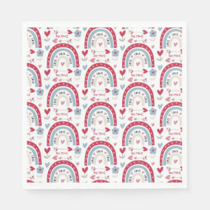 Love Valentines Day Rainbow Napkin