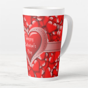 Love Valentines Day Red Heart Latte Mug