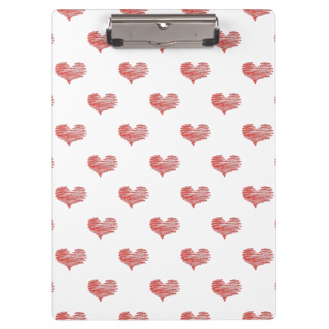 Love Valentine's Day Red Heart Sketch Clipboard (Front)