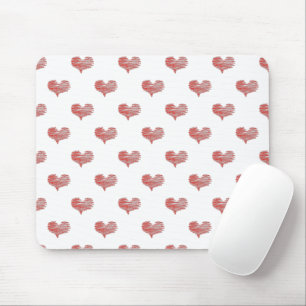 Love Valentine's Day Red Heart Sketch Mouse Mat