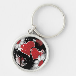 Love Valentine's Day Red Hearts Vector Valentine Key Ring