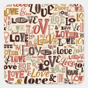 Love Valentine's Day Typography   Sticker Seal