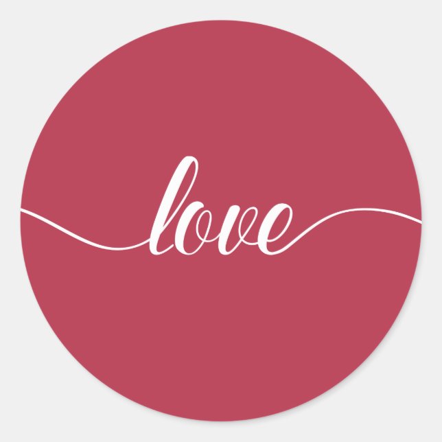 Love Valentine's Day Typography | Sticker Seal (Front)