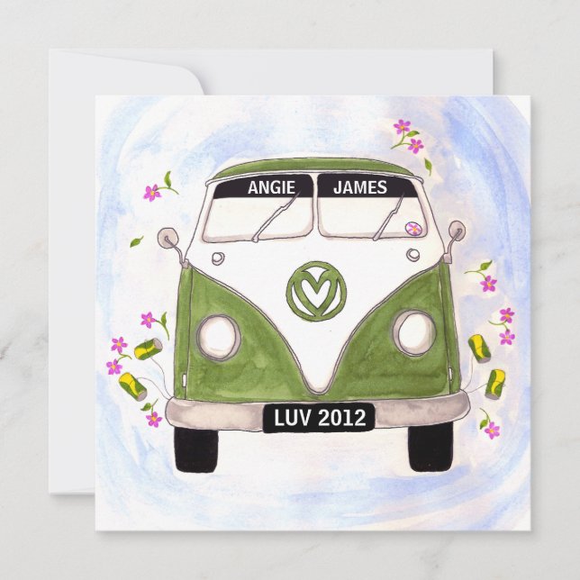 Love Van personalised wedding invitation (Front)