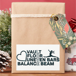 Love Vault Floor Uneven Bars Balance Beam  Rectangular Sticker