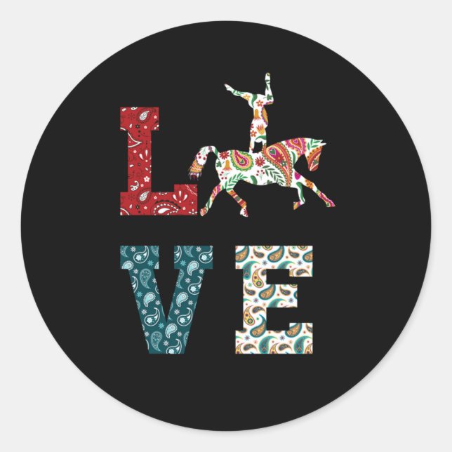 Love Vaulting Horse Riding Equestrian Sport Gift Classic Round Sticker (Front)