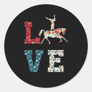 Love Vaulting Horse Riding Equestrian Sport Gift Classic Round Sticker