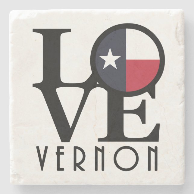 LOVE Vernon Texas Stone Coaster (Front)