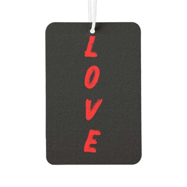 LOVE Vertical Typography Car Air Freshener (Back)