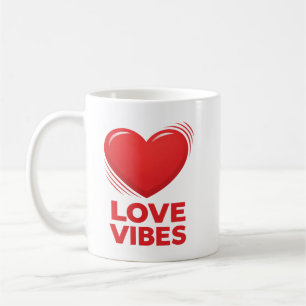 Love Vibes Heart Valentine Design Coffee Mug
