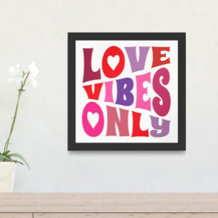 Love Vibes Only Bold Typography Red Pink Purple Poster