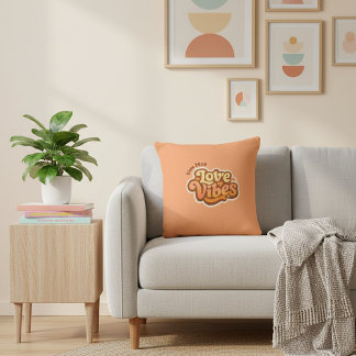 Love Vibes Personalized Valentine’s Design Retro Cushion