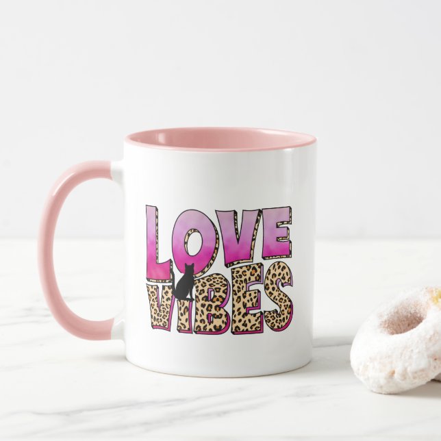 Love Vibes Valentine's Day Mug Gift-idea (With Donut)