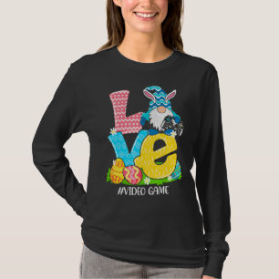 Love Video Game Easter Gnome Egg Hunting Basket T-Shirt