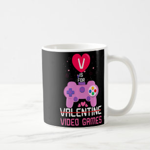 Love Video Game Gamer Gaming Hearts Day Happy Vale Coffee Mug