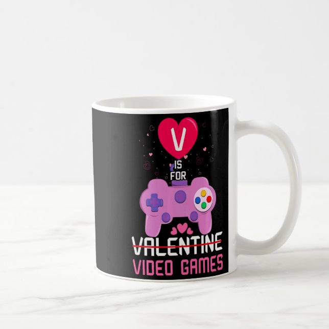 Love Video Game Gamer Gaming Hearts Day Happy Vale Coffee Mug (Right)