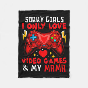 Love Video Games And My Mama Funny Joke Girls Vale Fleece Blanket