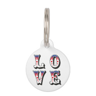 Love - Vintage Circus Carnival Style Pet Tag