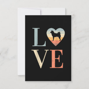 Love Vintage Siberian Husky Gift Valentines gift RSVP Card