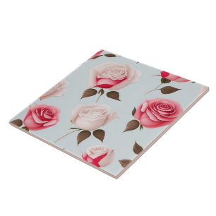 Love Vintage Trendy Rose Collection Tile