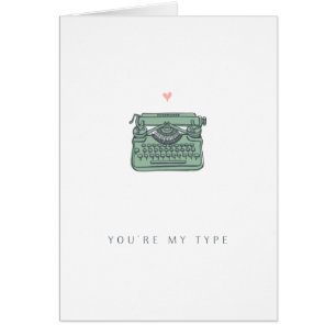 Love Vintage Typewriter Romantic Greeting Card