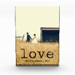 Love | Vintage Typewriter Text and your Photo<br><div class="desc">Show off your favourite photo of you and anyone you love with this stylish photo block. You can personalise with any name,  date,  or message. The word "love" appears as an overlay in vintage typewriter style text.</div>