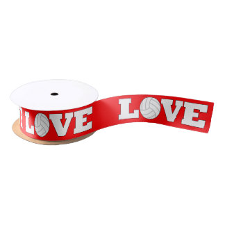 LOVE Volleyball Custom Colour Ribbon Satin Ribbon