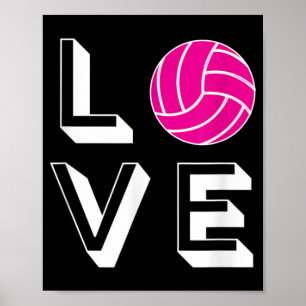 Love Volleyball Girls Birthday Gift Graphic Poster