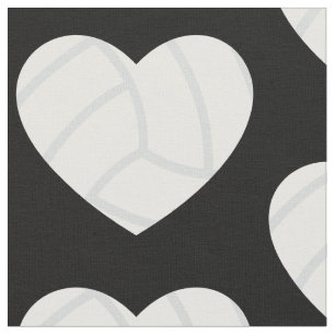 love volleyball heart sports athletic fabric