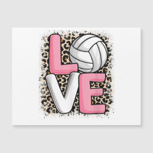 Love Volleyball Leopard Print Women Girls Volleyba