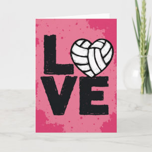 Love Volleyball Sport Fan Card