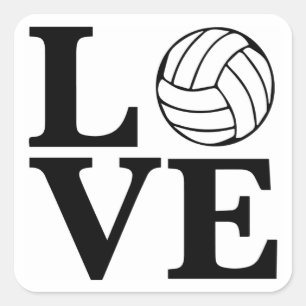 LOVE Volleyball Square Sticker