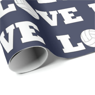 LOVE Volleyball Team Colour Gift Wrapping Paper