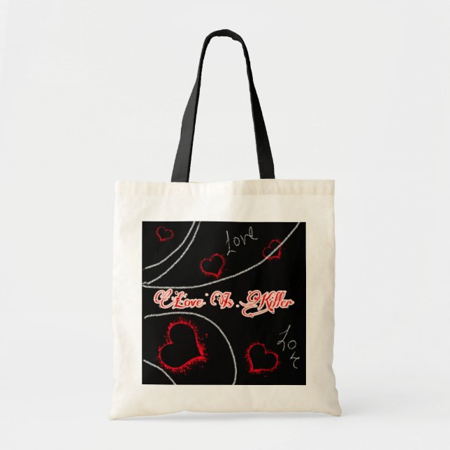 Love Vs. Killer – Dark Romantic Heart Tote Bag (Front)