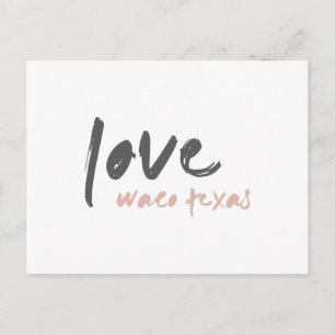 Love Waco Texas Modern USA Travel City Stylish Postcard