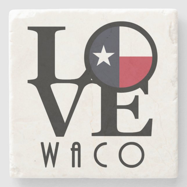 LOVE Waco Texas Stone Coaster (Front)