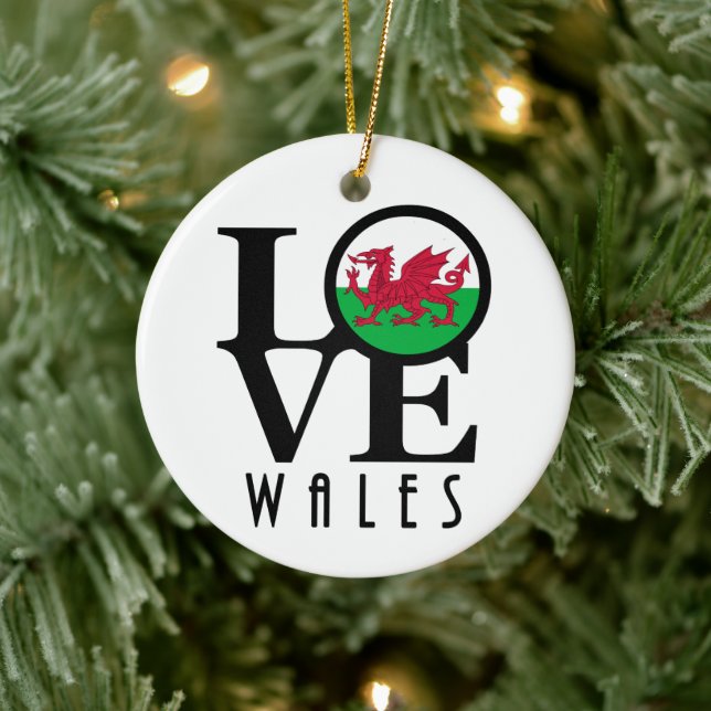 LOVE Wales Ceramic Tree Decoration (Tree)