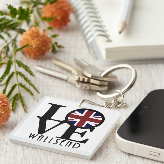 LOVE Wallsend England Key Ring (Front Right)