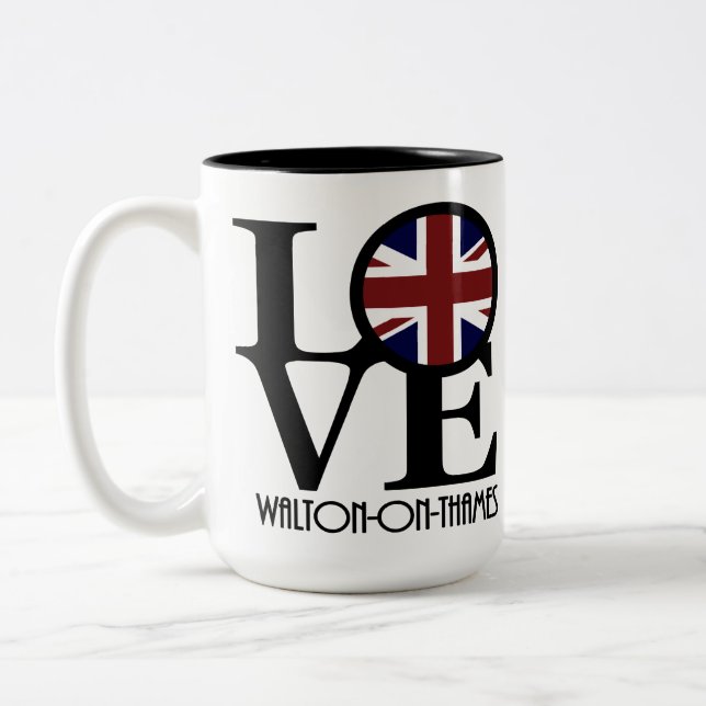 LOVE Walton On Thames 15oz Two-Tone Coffee Mug (Left)