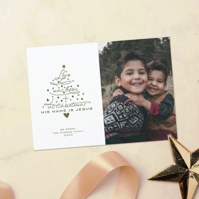Love Was Born Tree Christmas Card (Creator Uploaded)