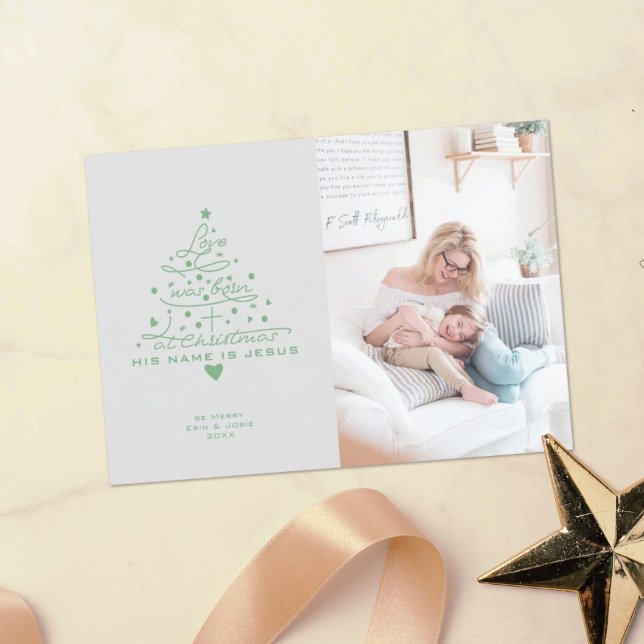 Love Was Born Tree Christmas Card (Creator Uploaded)