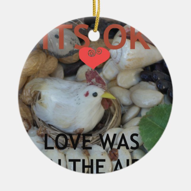 Love was in the Air Ceramic Tree Decoration (Front)