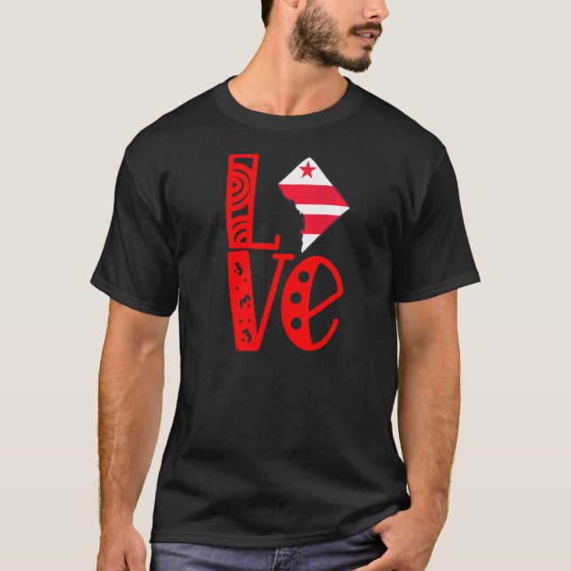 Love Washington Dc In Block Letters T-Shirt (Front)