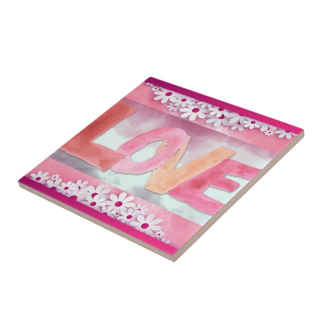 Love:WaterColor Ceramic Tile (Side)