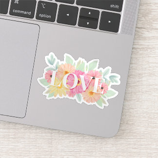 Love watercolor floral sticker