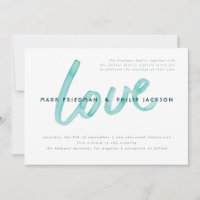 Love Watercolor Modern Gay Wedding Invitations