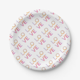 Love, watercolor paper plate