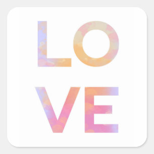 Love, watercolor square sticker