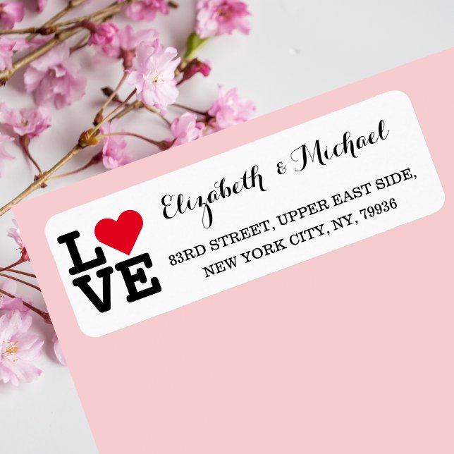 Love Wedding Anniversary Newlywed Couple Address (Love Wedding Anniversary Newlywed Couple Address Label)